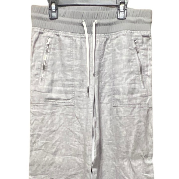 Athleta Cabo Linen Wide Leg Pant Grey Size 6 - Picture 7 of 12